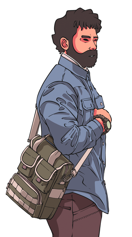 Bild eines Mannes mit Tasche